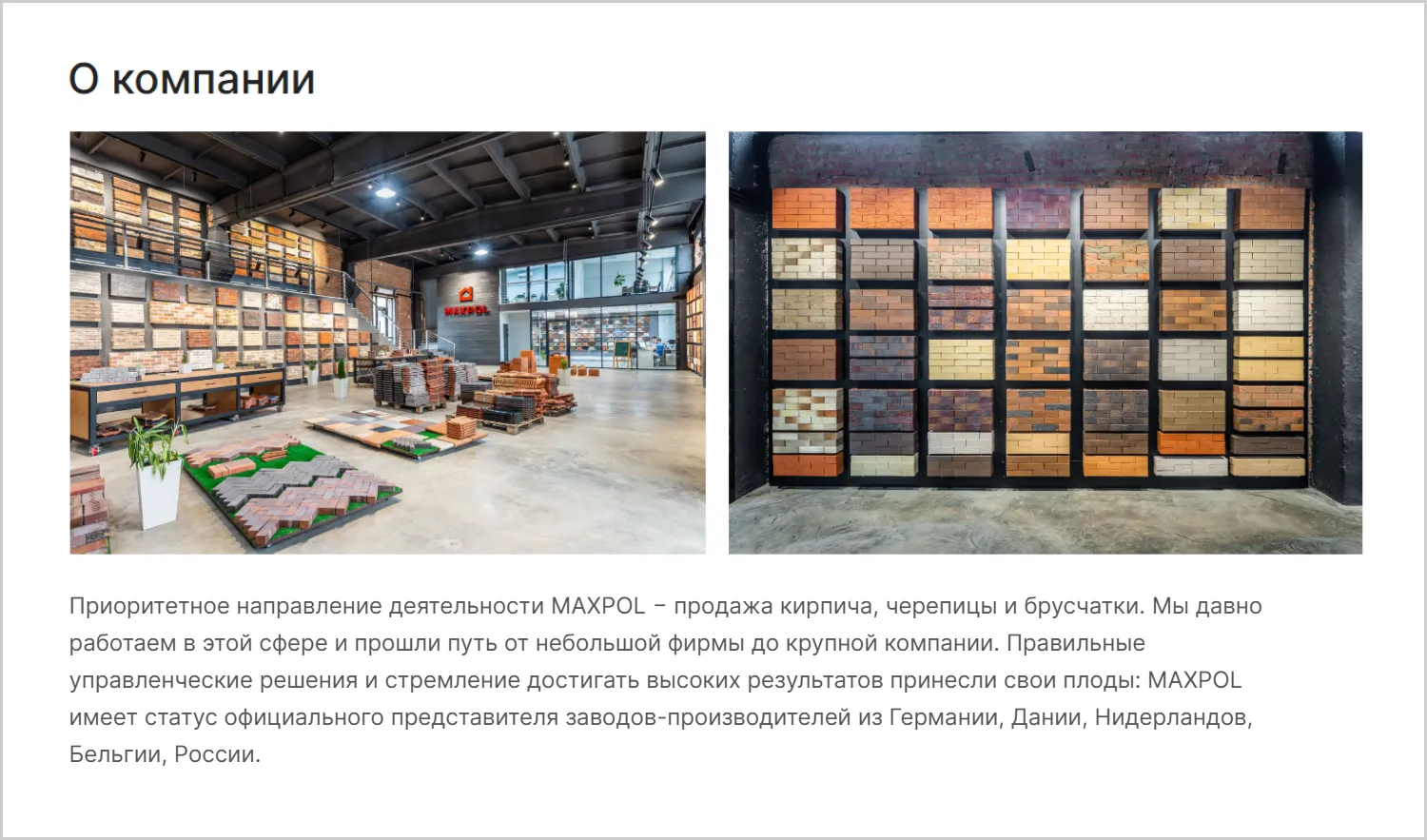 Информация о компании на сайте MAXPOL созданном ART6 в Нижнем Новгороде Информация о компании на сайте MAXPOL созданном ART6 в Нижнем Новгороде